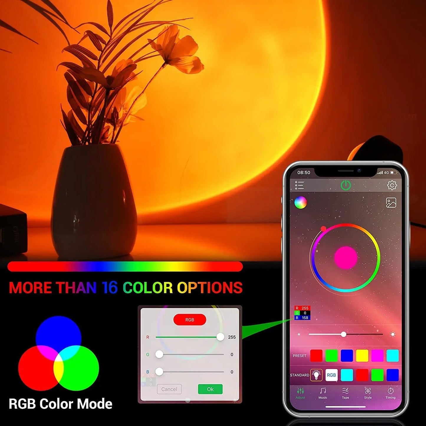Bluetooth Sunset Illuminating Lamp